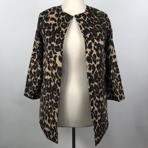 NWOT Animal Print Blazer Jacket Top Coat Large